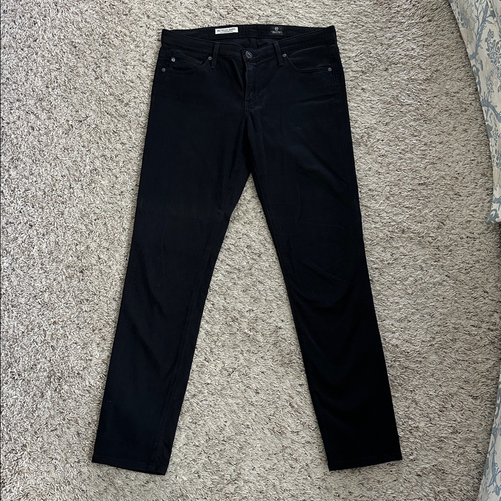 AG Adriano Goldschmied Black Slim Straight Jeans